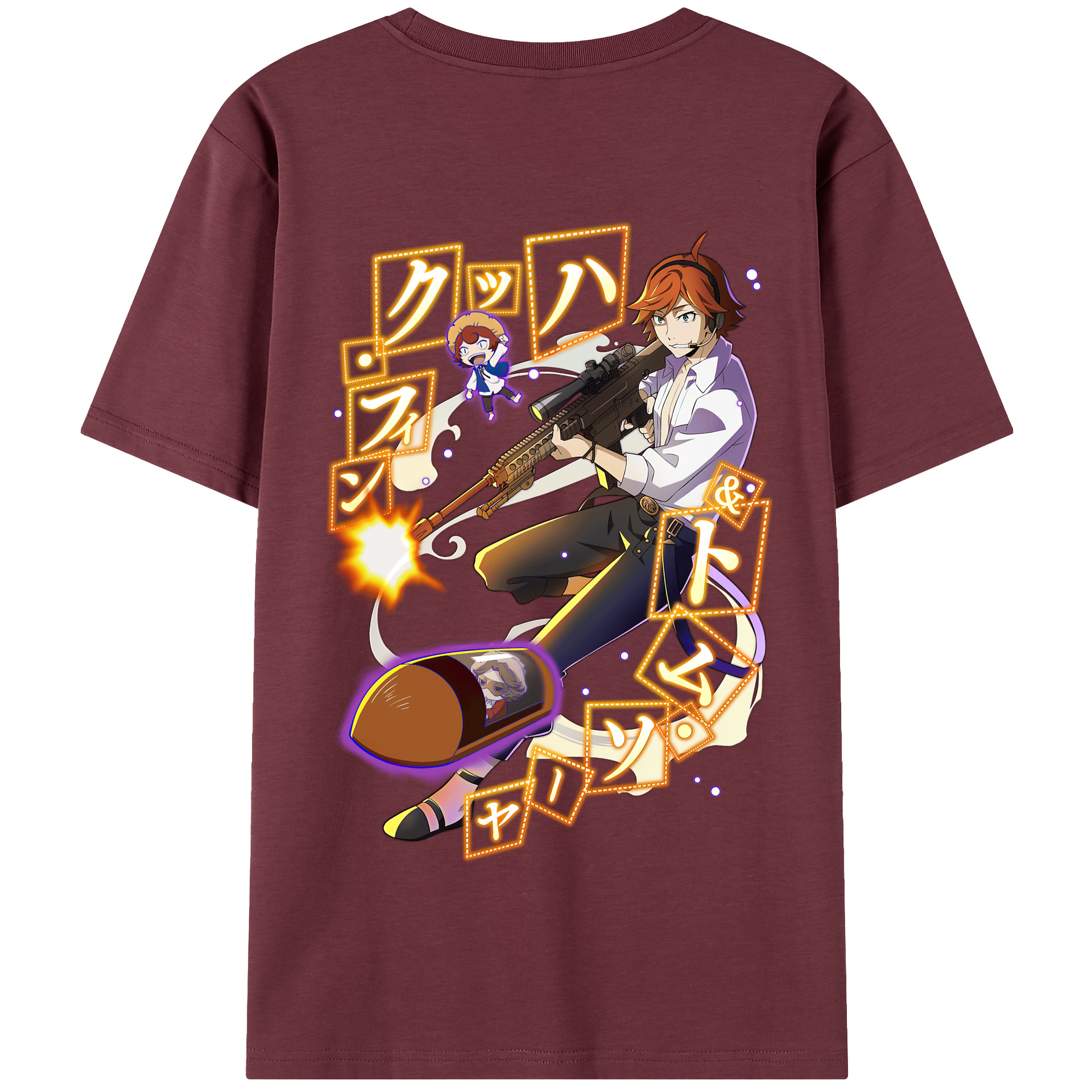 （画像用） 文豪ストレイドッグス Bungo Stray Dogs 綿100％半袖Tシャツ（背面プリント）
